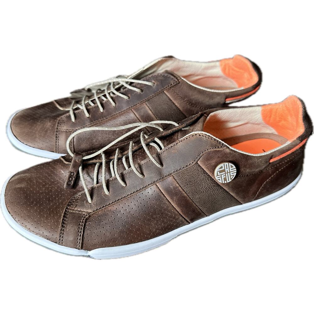 Men’s Plae Mulberry Brown Leather Low Top Sneakers Size 9